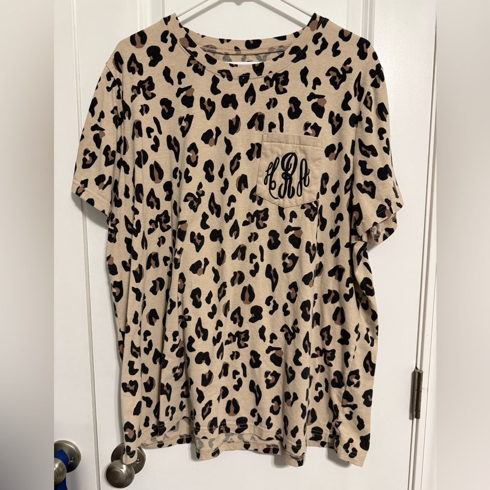 Leopard Print Women’s Shirt -Monogrammed